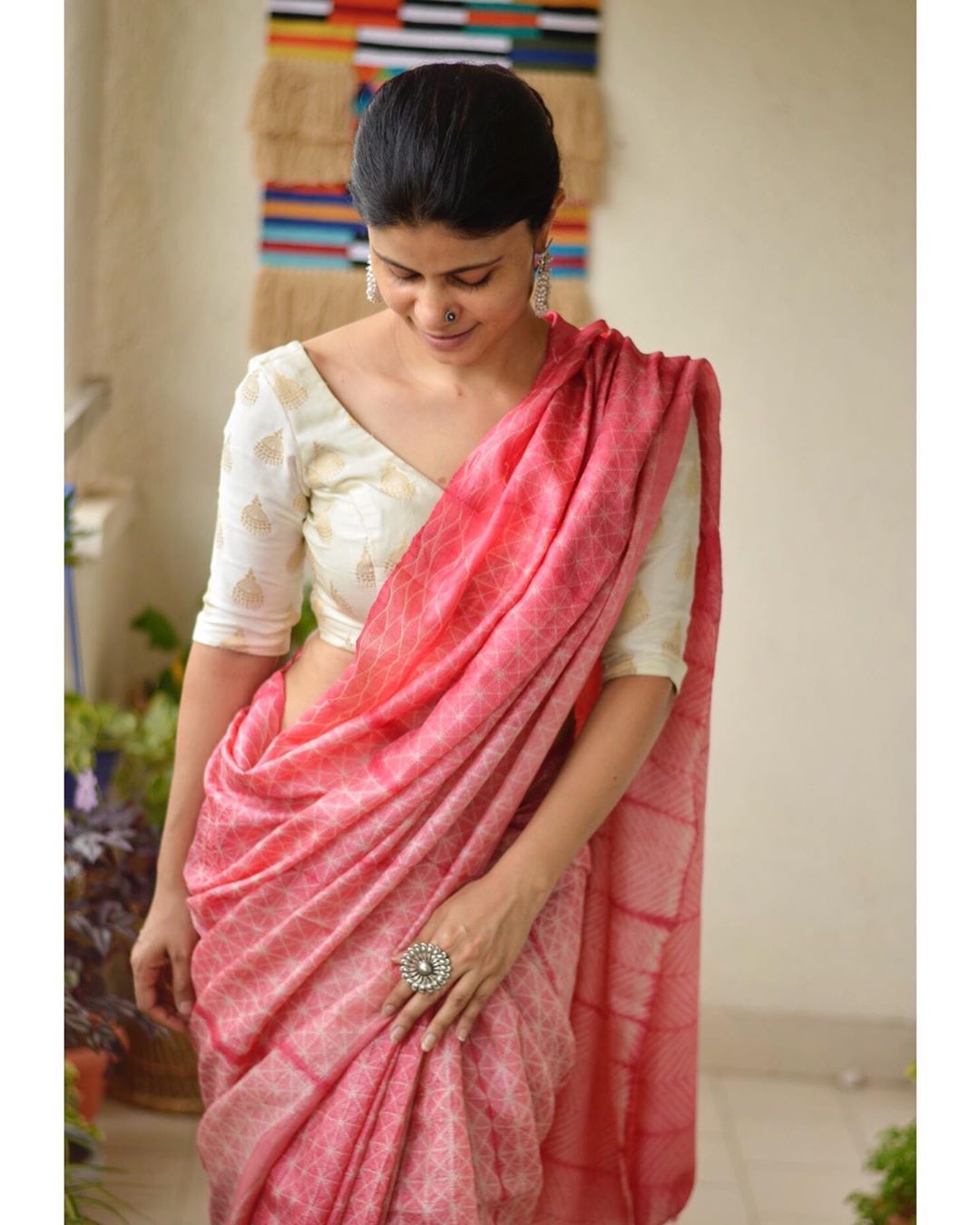 Nakshatra in White Saree - Saree Blouse Patterns-sgquangbinhtourist.com.vn