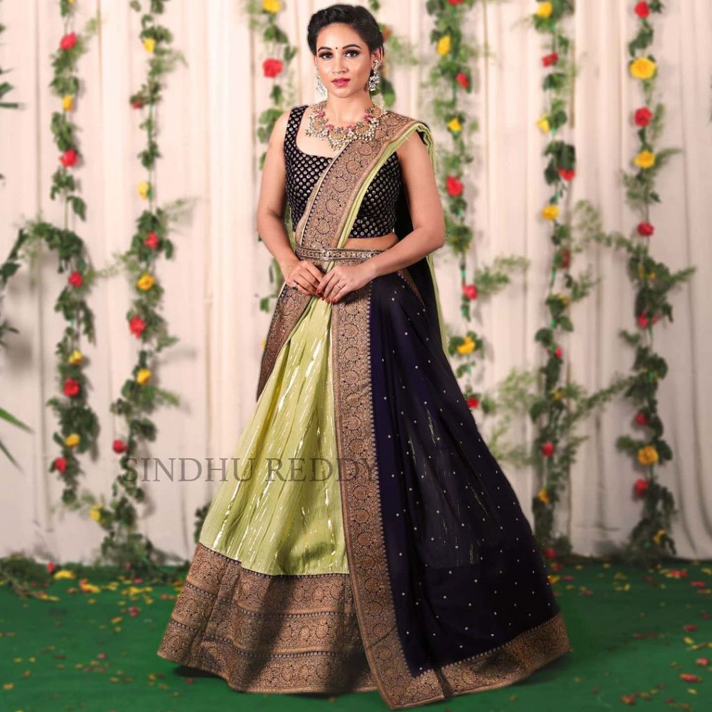 Traditional And Trendy Pattu Half Saree Designs To Check Out