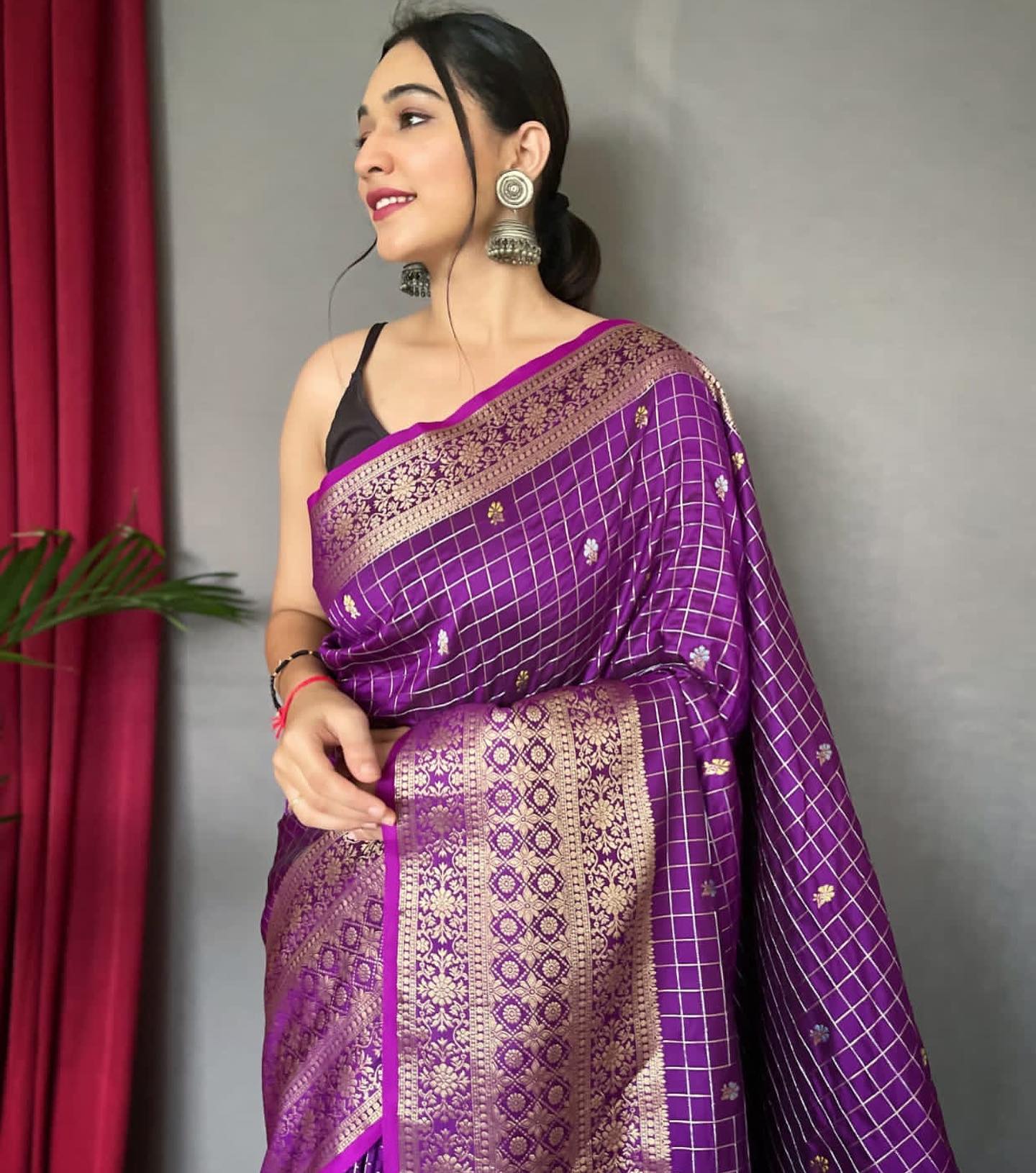 SOFT MUGDHA SEMI-SILK SLUB PURPLE SAREES 20648N – Griiham